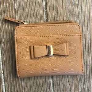 Brown Bow Faux Leather Wallet